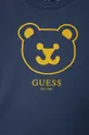 Pamučna majica dugih rukava za bebe Guess mornarsko plava