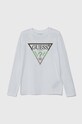 Хлопковый детский лонгслив Guess аппликация белый L4YI07.K8HM4.9BYH
