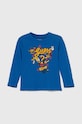 Guess longsleeve bawełniany dziecięcy nadruk niebieski N4YI13.K8HM4.9BYH