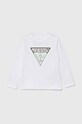 Хлопковый детский лонгслив Guess аппликация белый N4YI36.K8HM4.9BYH