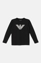 Дитячий бавовняний лонгслів Emporio Armani бавовна чорний 8N4TN6.1JPZZ