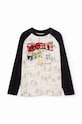 Desigual longsleeve bawełniany dziecięcy MICKEY MOUSE 24WBTK10 czarny AW24