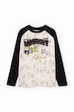 Chłopiec Desigual longsleeve bawełniany dziecięcy MICKEY MOUSE 24WBTK10 czarny