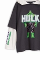 Дитячий бавовняний лонгслів Desigual HULK сірий 24WBTK08