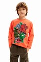 Desigual longsleeve din bumbac pentru copii print portocaliu 24WBTK07