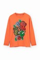 Desigual longsleeve din bumbac pentru copii 24WBTK07 portocaliu AW24