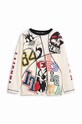 Dječja pamučna majica dugih rukava Desigual LOONEY TUNES 24WBTK06 bež AW24