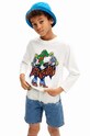 Desigual longsleeve din bumbac pentru copii print alb 24WBTK03