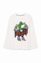 Desigual longsleeve din bumbac pentru copii 24WBTK03 alb AW24