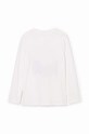 Băieți Desigual longsleeve din bumbac pentru copii 24WBTK03 alb