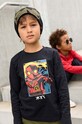 Lego longsleeve din bumbac pentru copii LWTANO 604 print negru 12011301