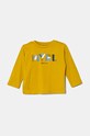 Mayoral longsleeve din bumbac pentru bebeluși print galben 108.3E.Baby.9BYH