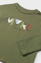 Mayoral longsleeve bawełniany niemowlęcy 108.3E.Baby.9BYH zielony AW24