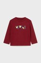 Mayoral longsleeve din bumbac pentru bebeluși print burgundia 108.3E.Baby.9BYH