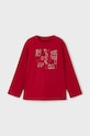 Mayoral longsleeve bawełniany dziecięcy nadruk czerwony 173.5C.Mini.9BYH