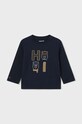 Dětské bavlněné tričko s dlouhým rukávem Mayoral kulatý námořnická modř 2030.3B.Baby.9BYH