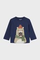 Mayoral longsleeve bawełniany niemowlęcy nadruk granatowy 2035.3D.Baby.9BYH