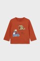 Mayoral longsleeve bawełniany niemowlęcy nadruk pomarańczowy 2038.3E.Baby.9BYH
