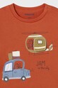 Mayoral longsleeve bawełniany niemowlęcy 2038.3E.Baby.9BYH pomarańczowy AW24