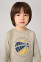 Dětské bavlněné tričko s dlouhým rukávem Mayoral kulatý béžová 4050.5E.Mini.9BYH