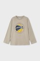 Dětské bavlněné tričko s dlouhým rukávem Mayoral 4050.5E.Mini.9BYH béžová AW24