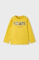 Mayoral longsleeve bawełniany dziecięcy nadruk żółty 4050.5E.Mini.9BYH
