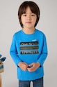 Mayoral longsleeve bawełniany dziecięcy nadruk niebieski 4055.5G.Mini.9BYH
