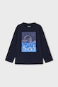 Mayoral longsleeve bawełniany dziecięcy 4057.5G.Mini.9BYH niebieski AW24