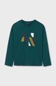 Mayoral longsleeve din bumbac pentru copii print turcoaz 7080.7B.Junior.9BYH