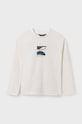 Dětské bavlněné tričko s dlouhým rukávem Mayoral kulatý béžová 7082.7B.Junior.9BYH