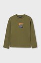 Mayoral longsleeve bawełniany dziecięcy nadruk zielony 7082.7B.Junior.9BYH