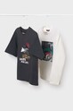 Mayoral longsleeve bawełniany dziecięcy 2-pack nadruk szary 7083.7C.Junior.9BYH