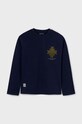 Mayoral longsleeve bawełniany dziecięcy nadruk granatowy 7085.7C.Junior.9BYH
