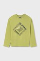 Mayoral longsleeve din bumbac pentru copii print verde 7086.7C.Junior.9BYH