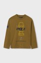 Mayoral longsleeve bawełniany dziecięcy nadruk beżowy 7087.7D.Junior.9BYH