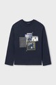 Mayoral longsleeve bawełniany dziecięcy nadruk granatowy 7092.7E.Junior.9BYH