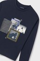 Mayoral longsleeve bawełniany dziecięcy 7092.7E.Junior.9BYH granatowy AW24