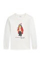 Dječja pamučna majica dugih rukava Polo Ralph Lauren print bijela 323883620008