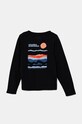 Columbia longsleeve bawełniany dziecięcy Dobson Pass 1954931 czarny AW24