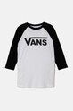 Vans longsleeve bawełniany dziecięcy CLASSIC RAGLAN nadruk czarny VN0003P3BLK1