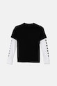 Vans longsleeve bawełniany dziecięcy BY LONG CHECK TWOFER VN0A49OYBLK1 czarny AW24
