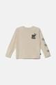 Хлопковый детский лонгслив Puma ESS+ MID 90s LS Tee хлопок бежевый 681876