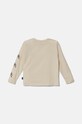 Хлопковый детский лонгслив Puma ESS+ MID 90s LS Tee 681876 бежевый AW24