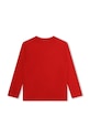 Дитячий бавовняний лонгслів HUGO G00145.162.174 червоний AW24