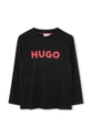 HUGO longsleeve din bumbac pentru copii print negru G00145.162.174