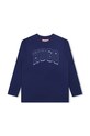 Хлопковый детский лонгслив HUGO G00148.102.108 тёмно-синий AW24