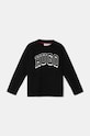 Otroška bombažna majica z dolgimi rokavi HUGO Okrogel črna G00148.102.108