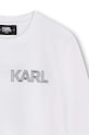 Băieți Karl Lagerfeld longsleeve din bumbac pentru copii Z30243.102.108 alb