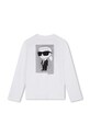 Хлопковый детский лонгслив Karl Lagerfeld Z30243.114.150 белый AW24