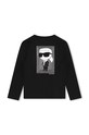 Хлопковый детский лонгслив Karl Lagerfeld Z30243.114.150 чёрный AW24